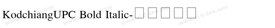 KodchiangUPC Bold Italic字体转换